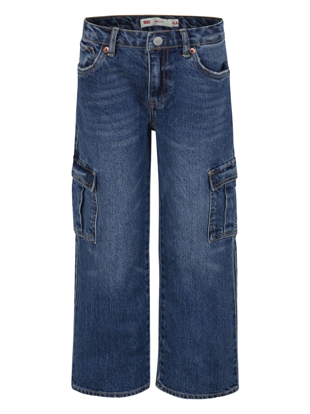 Levi's Kids logo-patch wide-leg jeans - Blue