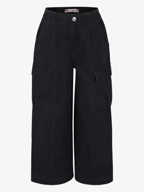 Levi's Kids logo-patch wide-leg jeans