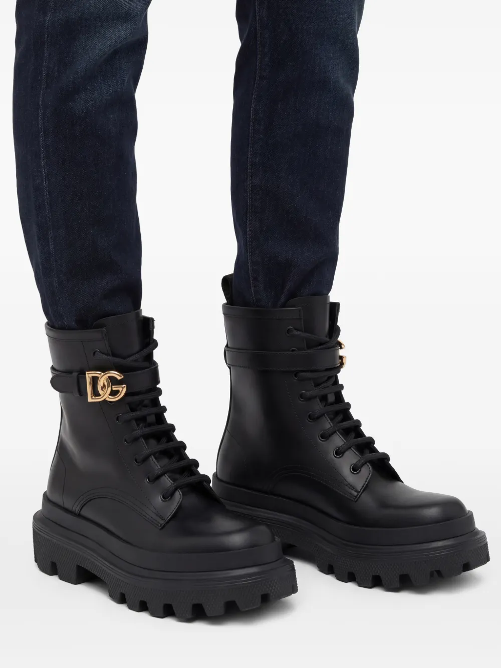 Dolce & Gabbana Laarzen met logogesp Zwart