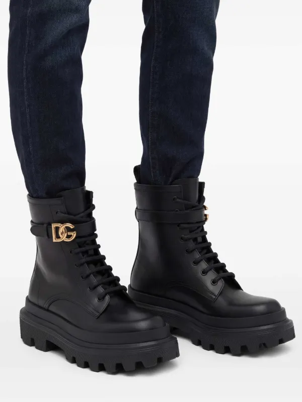 靴 Dolce&Gabbana - 2 Belted Side Zip Boots Dolce & Gabbana Bota Com Logo Na Fivela | Preto | FARFETCH BR