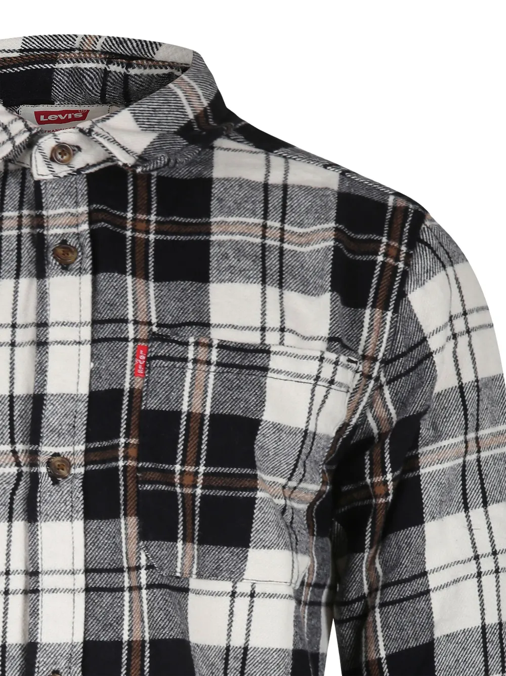 Levi's Kids Geruit katoenen shirt Wit