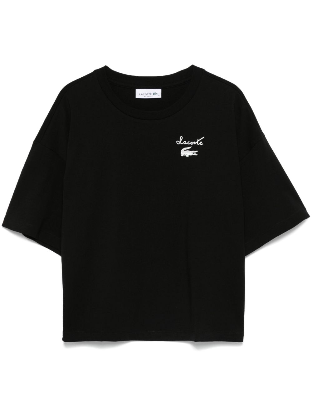 Lacoste Jersey T-shirt met logo Zwart