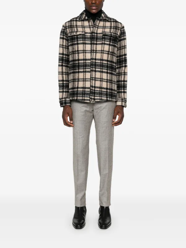 Eleventy Checkered Shirt Jacket | Black | FARFETCH JO