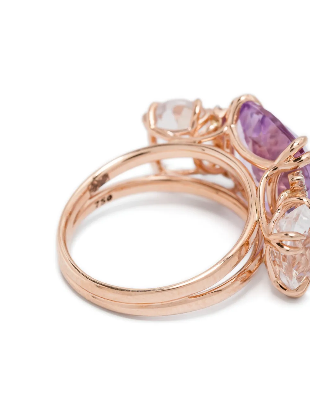  Brumani 18kt Rose Gold Amethyst And Quartz Ring - Pink 