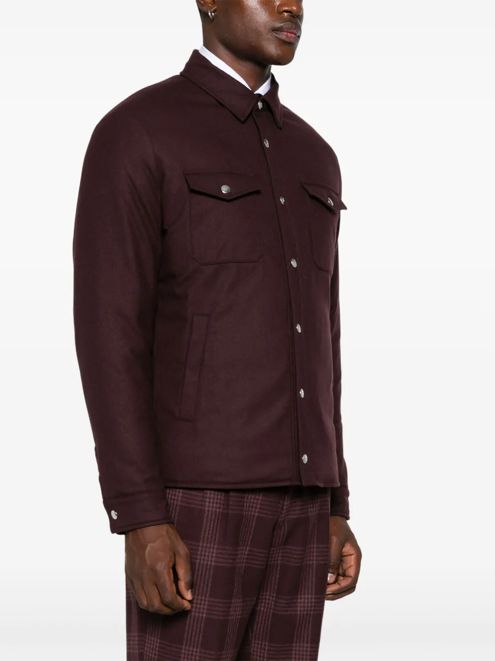 Eleventy Gewatteerd shirtjack Paars