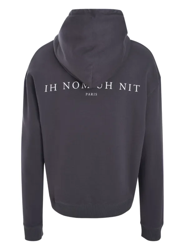 Ih Nom Uh Nit graphic-print Cotton Hoodie | Grey | FARFETCH JO