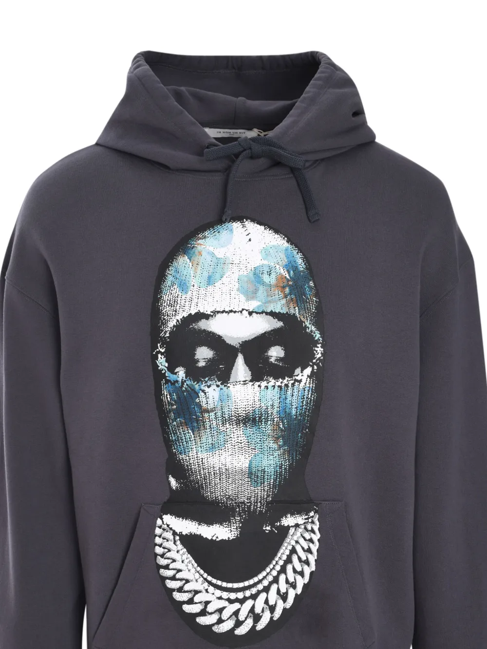 Ih Nom Uh Nit Graphic-print Cotton Hoodie In Grey
