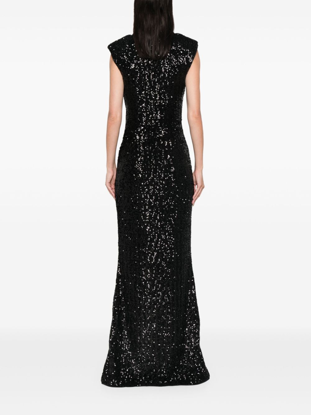 Shop Chiara Boni La Petite Robe Sequinned Maxi Dress In Black