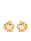 Susan Caplan Vintage 1980s rose clip-on earrings - Gold