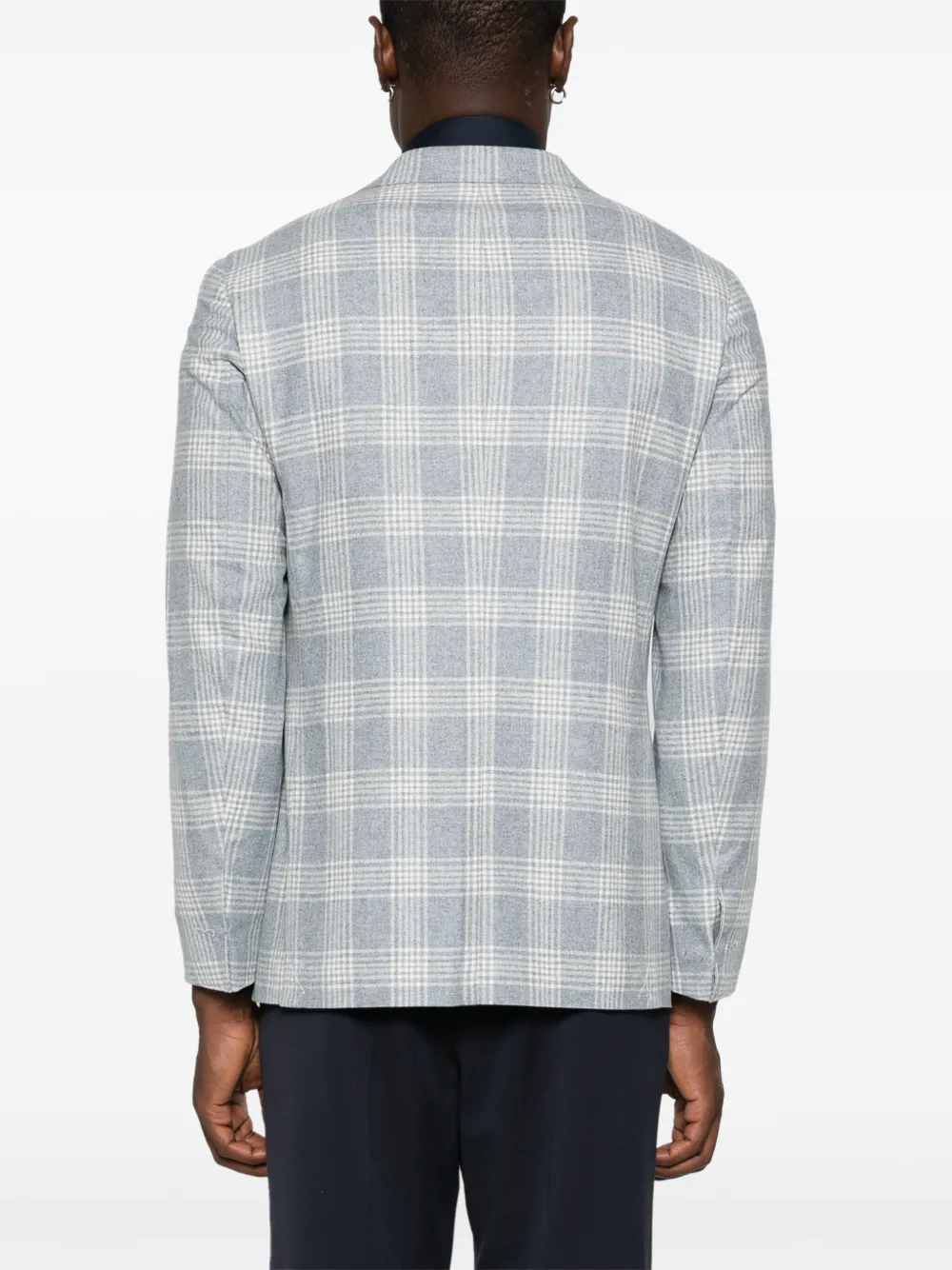 Eleventy Geruite blazer Blauw