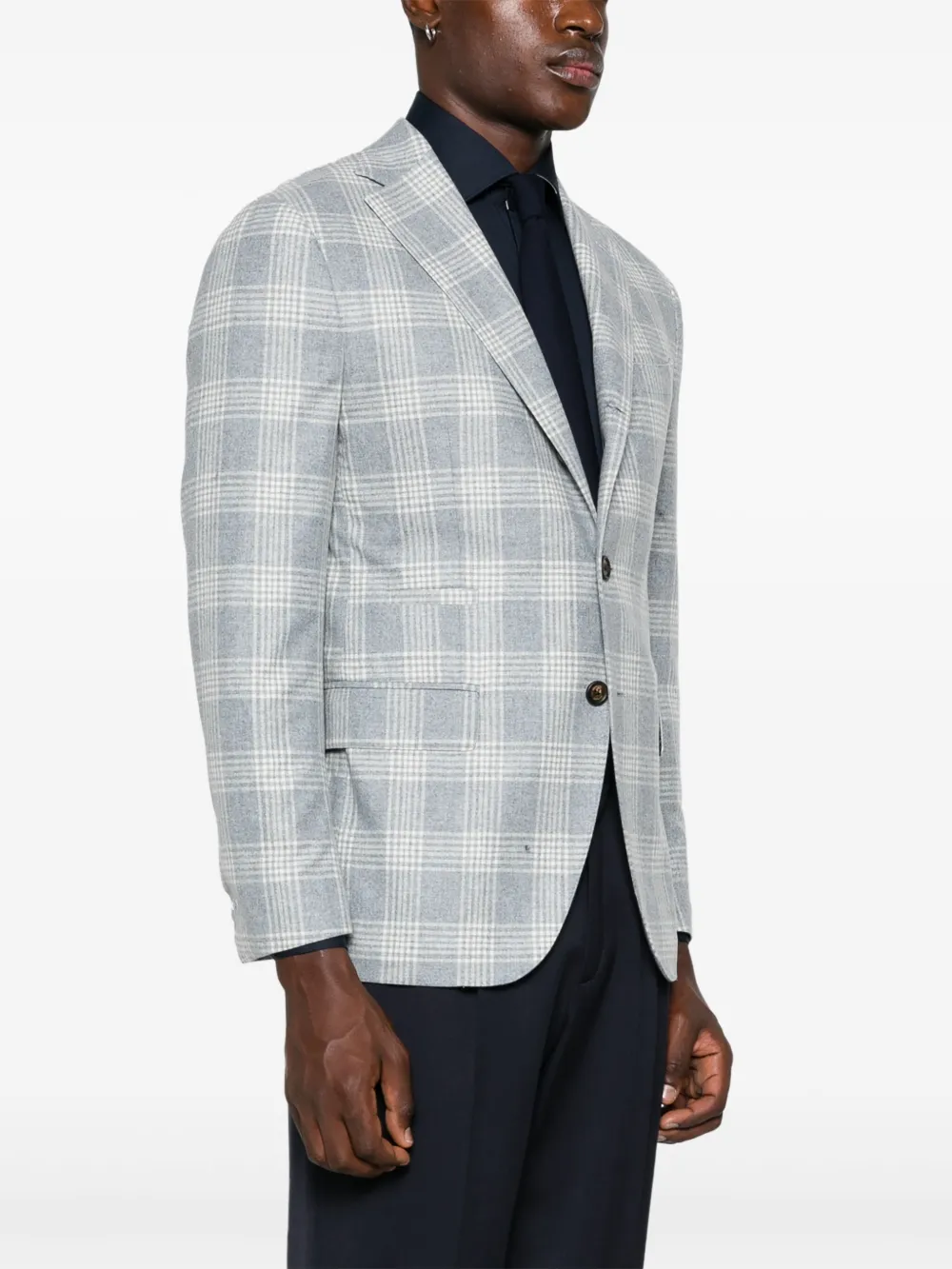 Eleventy Geruite blazer Blauw