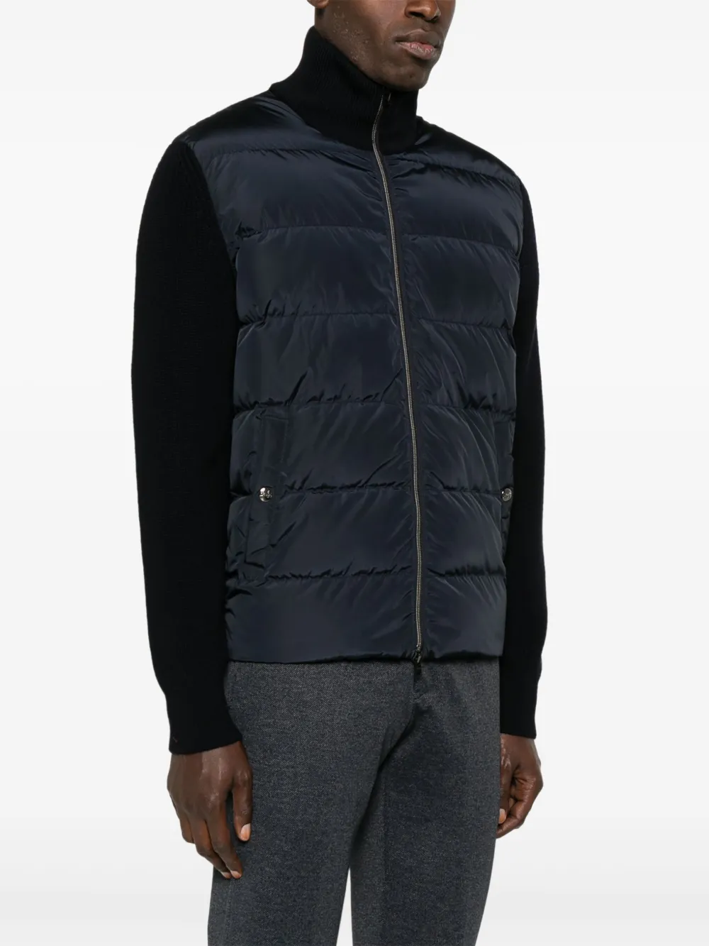 Herno Jack met gewatteerde vlakken Blauw