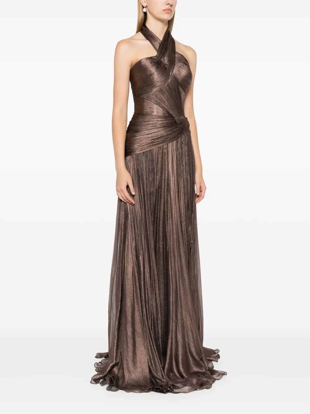 Iris Serban Floris maxi-jurk Bruin