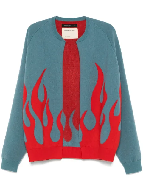 Frenckenberger flame-jacquard cardigan
