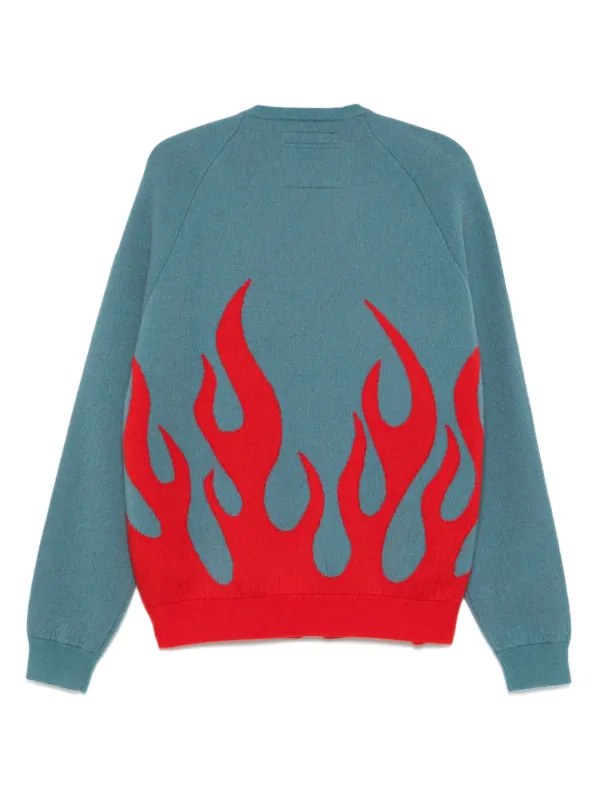 Frenckenberger flame-jacquard Cardigan Blue FARFETCH TR