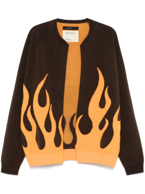 Frenckenberger flame-jacquard cardigan