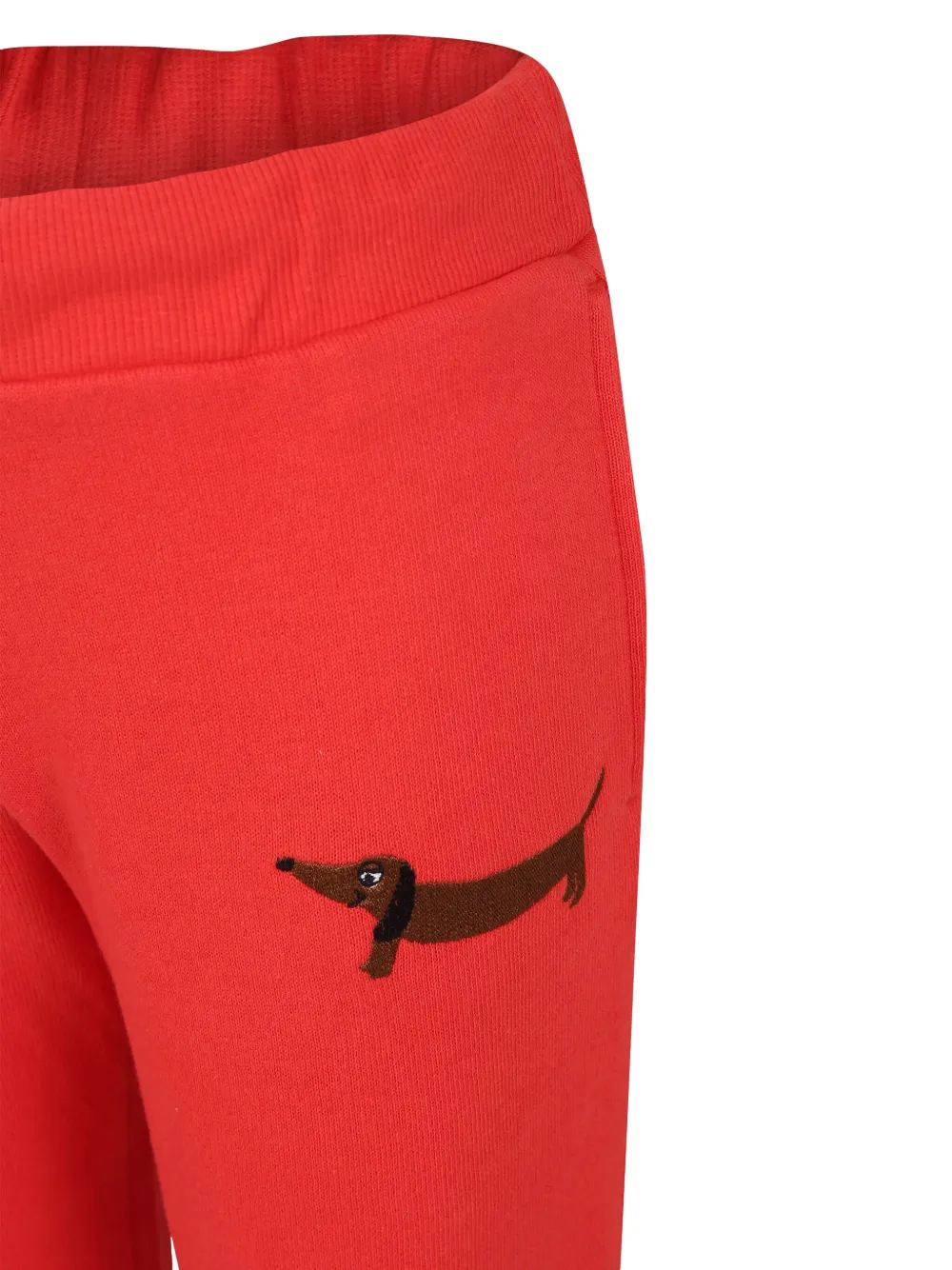 Mini Rodini Trainingsbroek met geborduurde hond Rood
