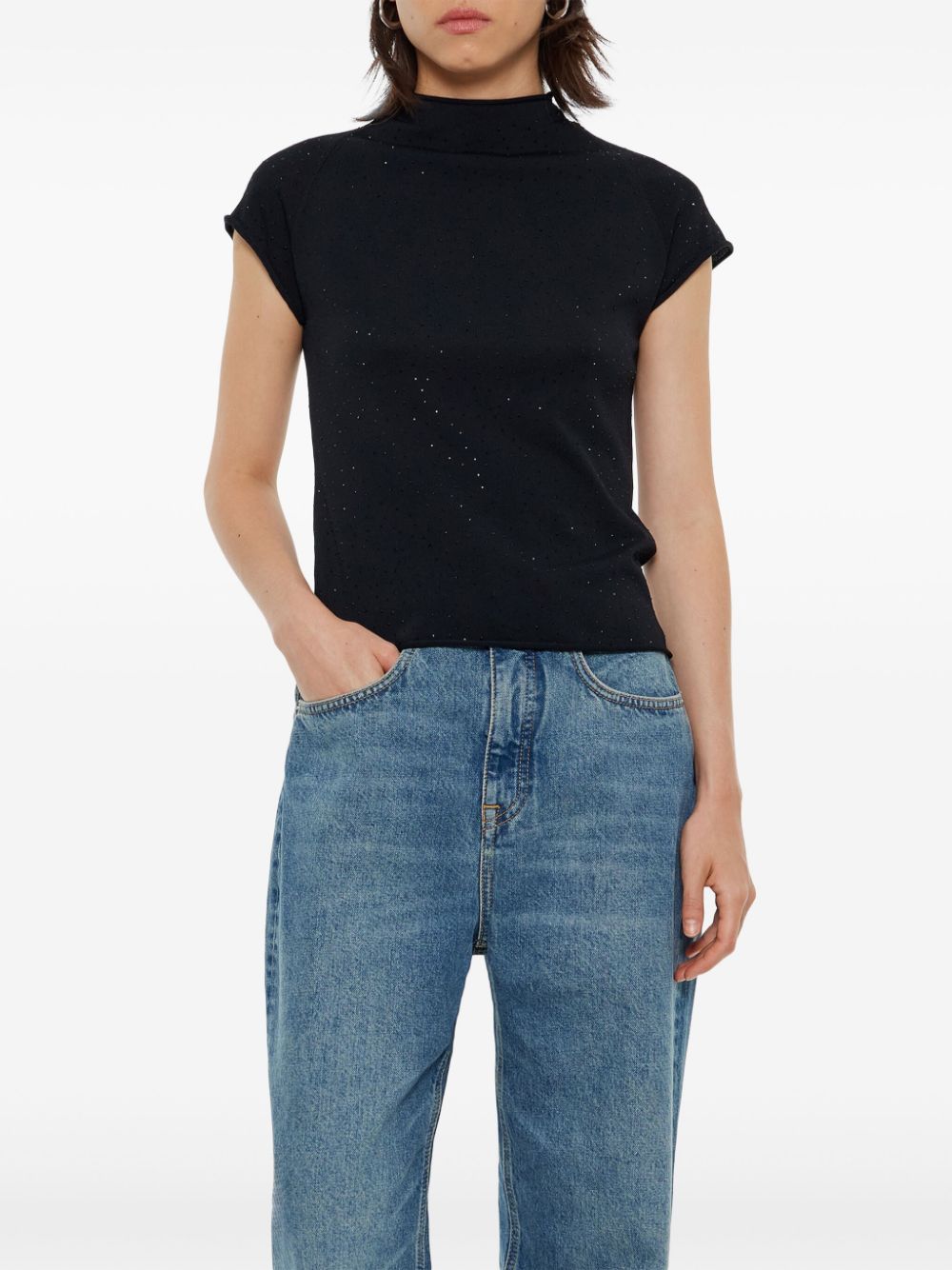 Bimba y Lola crystal-embellished top - Zwart