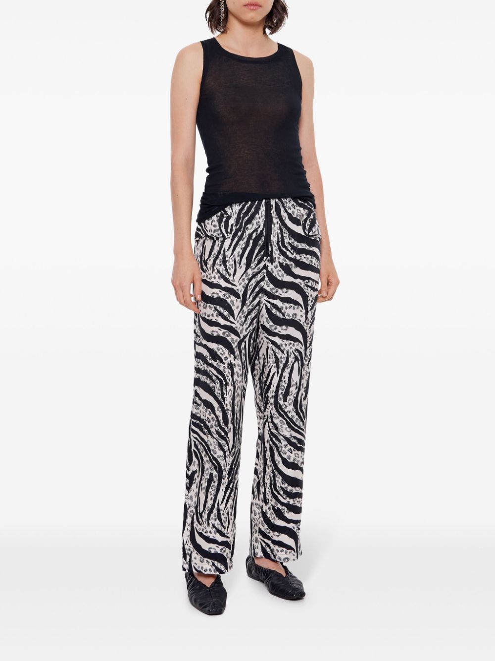 Bimba y Lola zebra-print trousers - Zwart