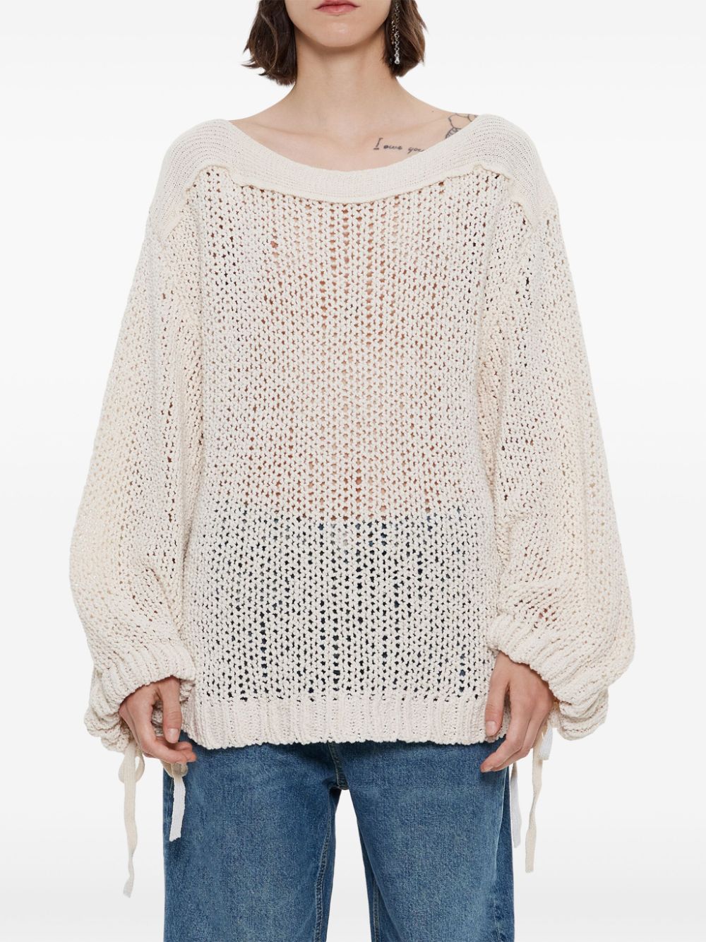 Bimba y Lola open-knit jumper - Wit