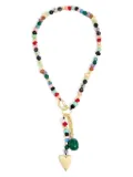 Bimba y Lola heart-charm beads necklace - Gold