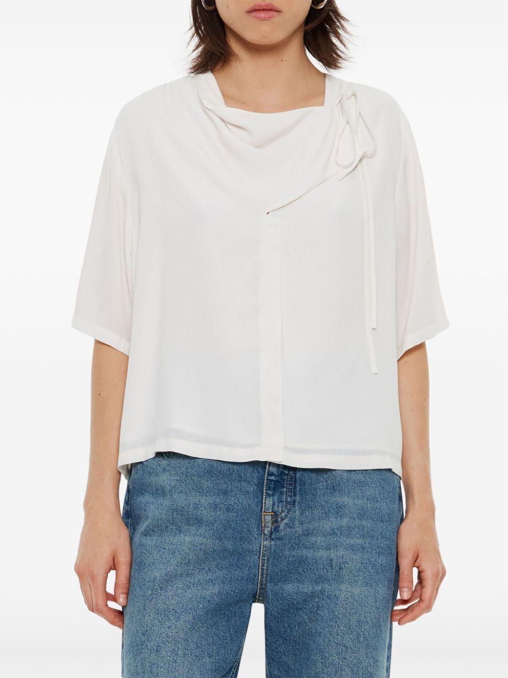 Bimba y Lola scarf-collar T-shirt - Wit