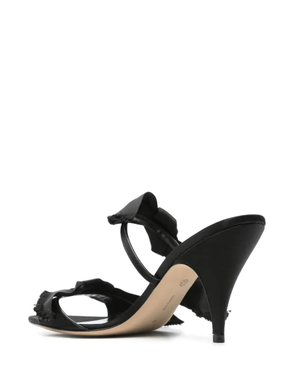 【THE ROW】Vika Knot 80 レザーミュール Vika Knot 80 leather mules in black - The Row | Mytheresa