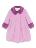 Colorichiari faux-fur collar coat - Purple