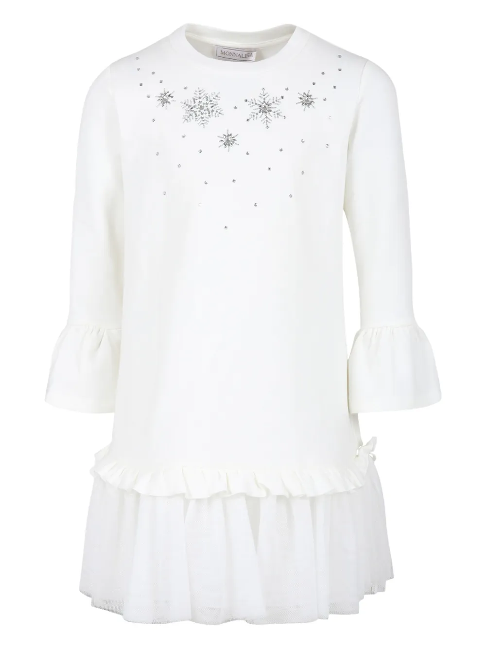 Monnalisa vestido estilo sudadera de tul | blanco | Image 1