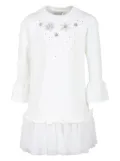 Monnalisa tulle sweatshirt dress - White