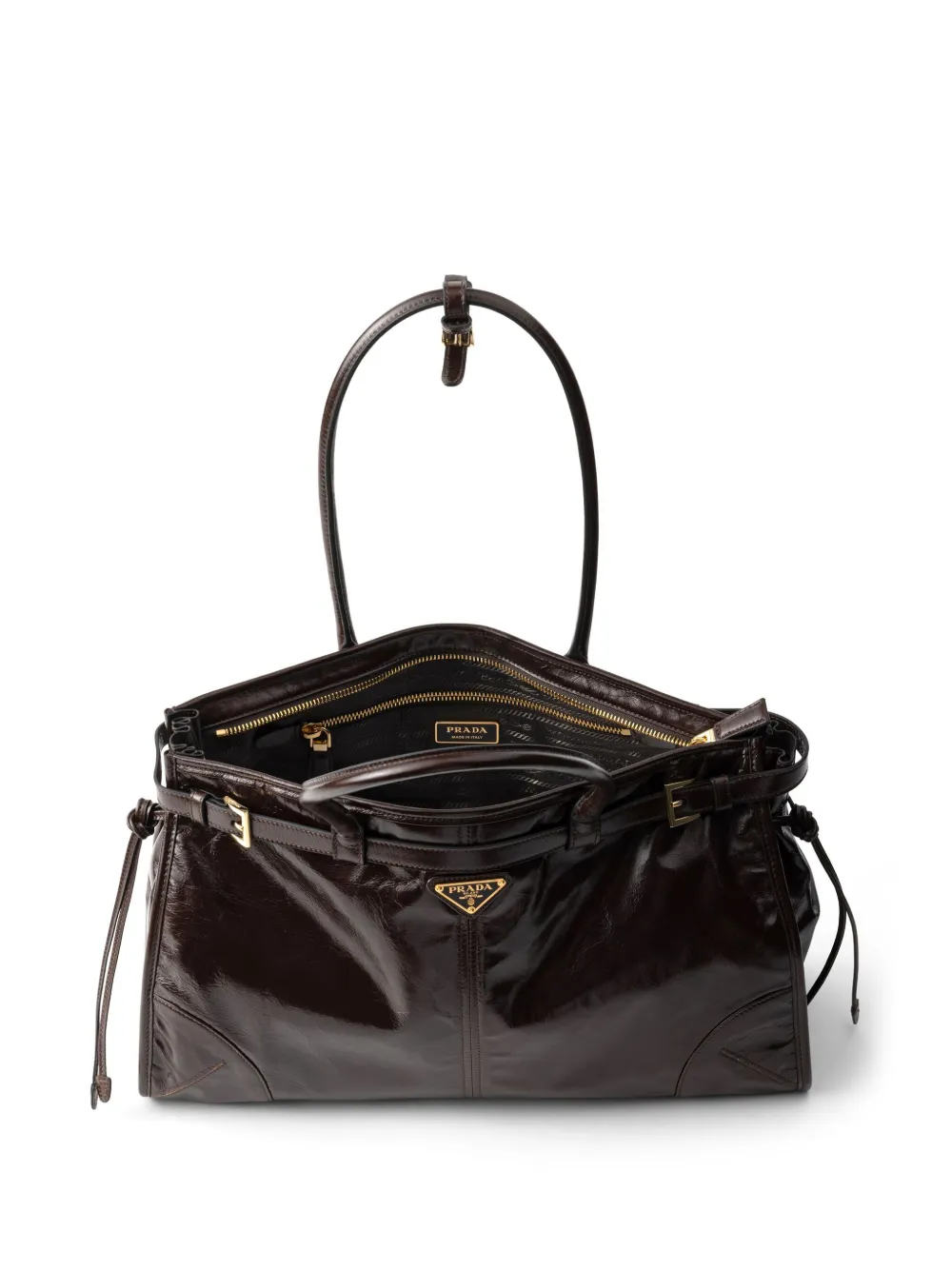 Prada Grote Bonnie shopper Bruin