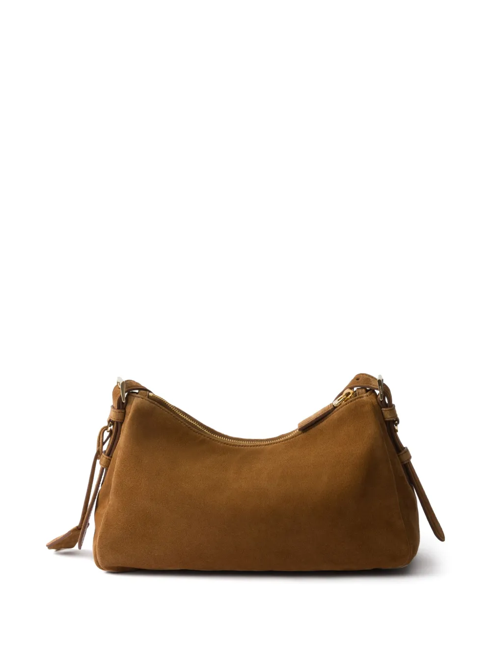 Prada Medium suède schoudertas Bruin