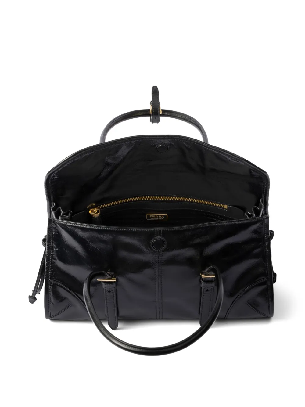Prada Leren schoudertas Zwart