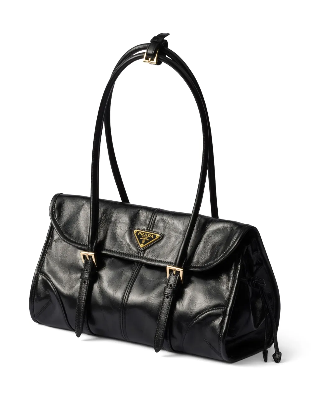 Prada Leren schoudertas Zwart