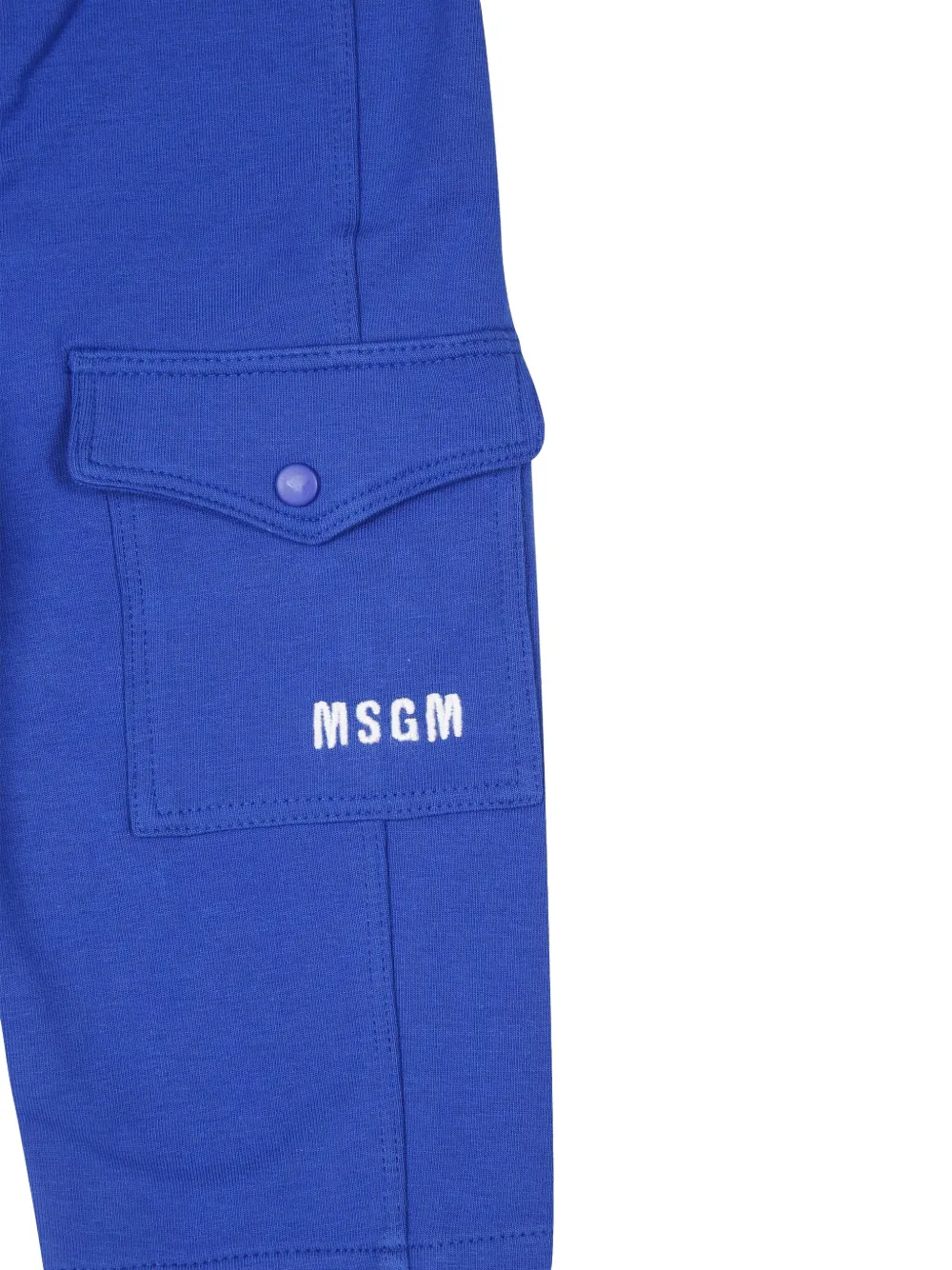 MSGM Kids Broek met geborduurd logo Blauw