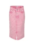 MSGM Kids crystal-embellished denim skirt - Pink