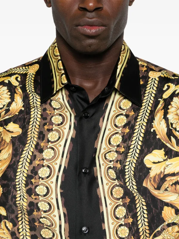 Versace Barocco-print Shirt | Black | FARFETCH