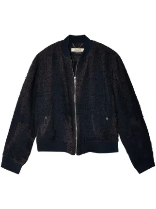 JiyongKim sun-bleached Effect Bomber Jacket | Blue | FARFETCH PT