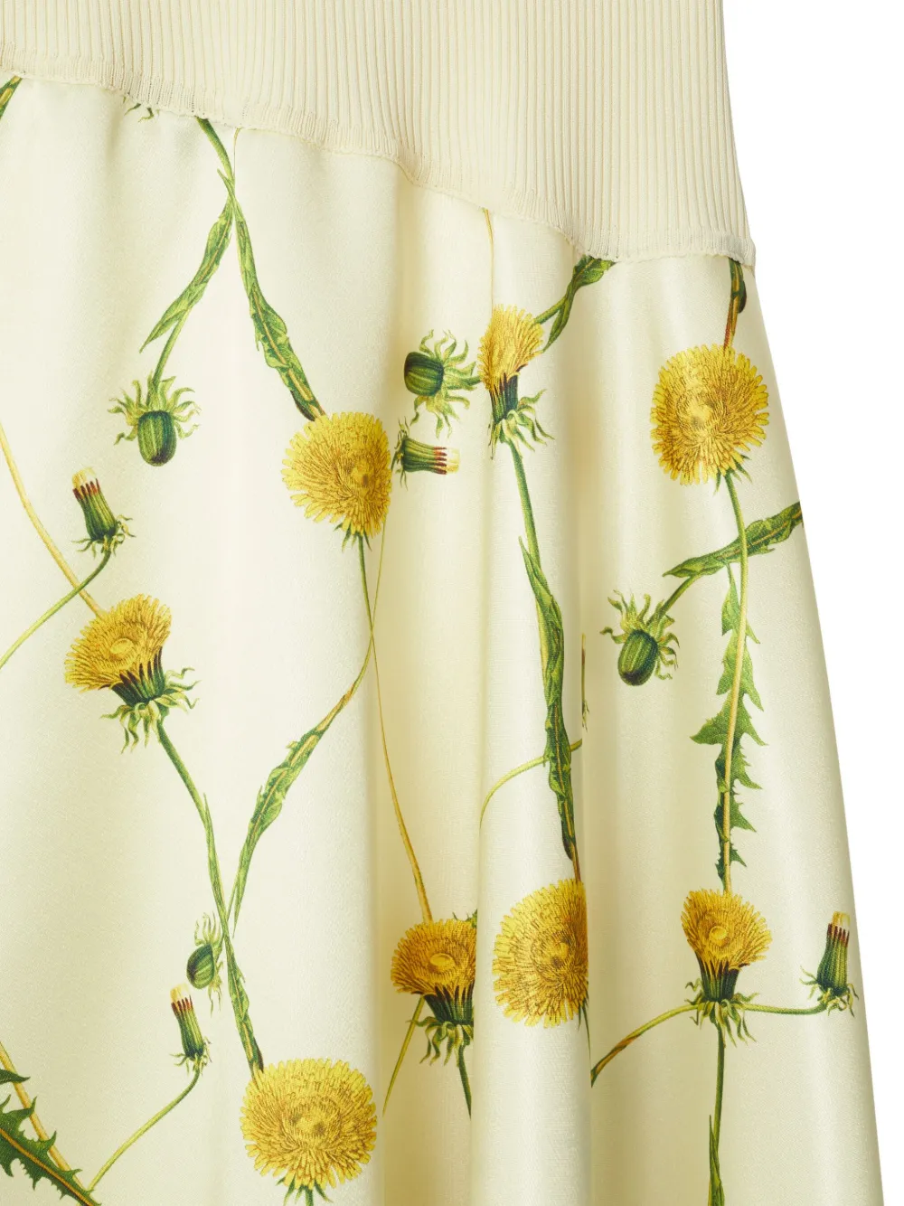 Burberry Dandelion-print Asymmetric Skirt In Yellow
