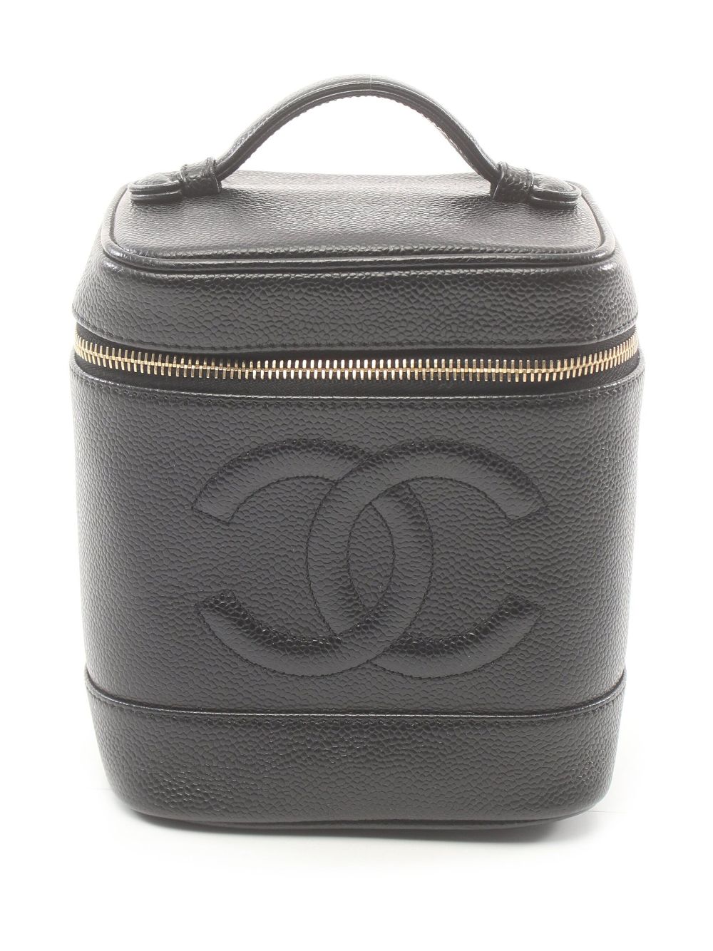 CHANEL Pre-Owned 2002-2003 CC stitch vanity handbag – Black