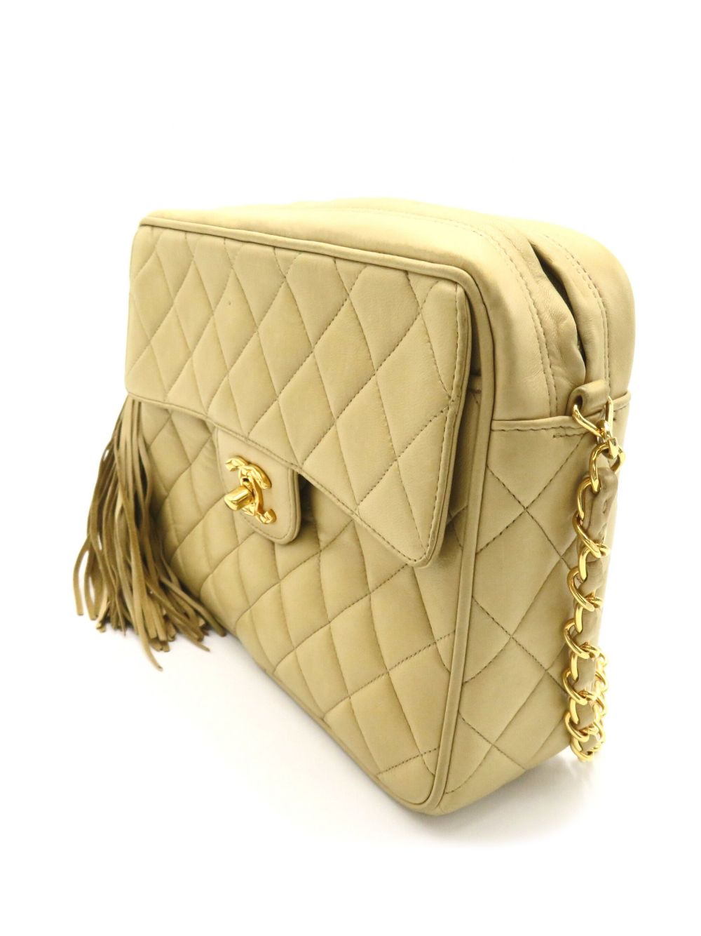 Affordable HOT SALE CHANEL 1991-1994 diamond-quilted tassel-detailed camera bag Women