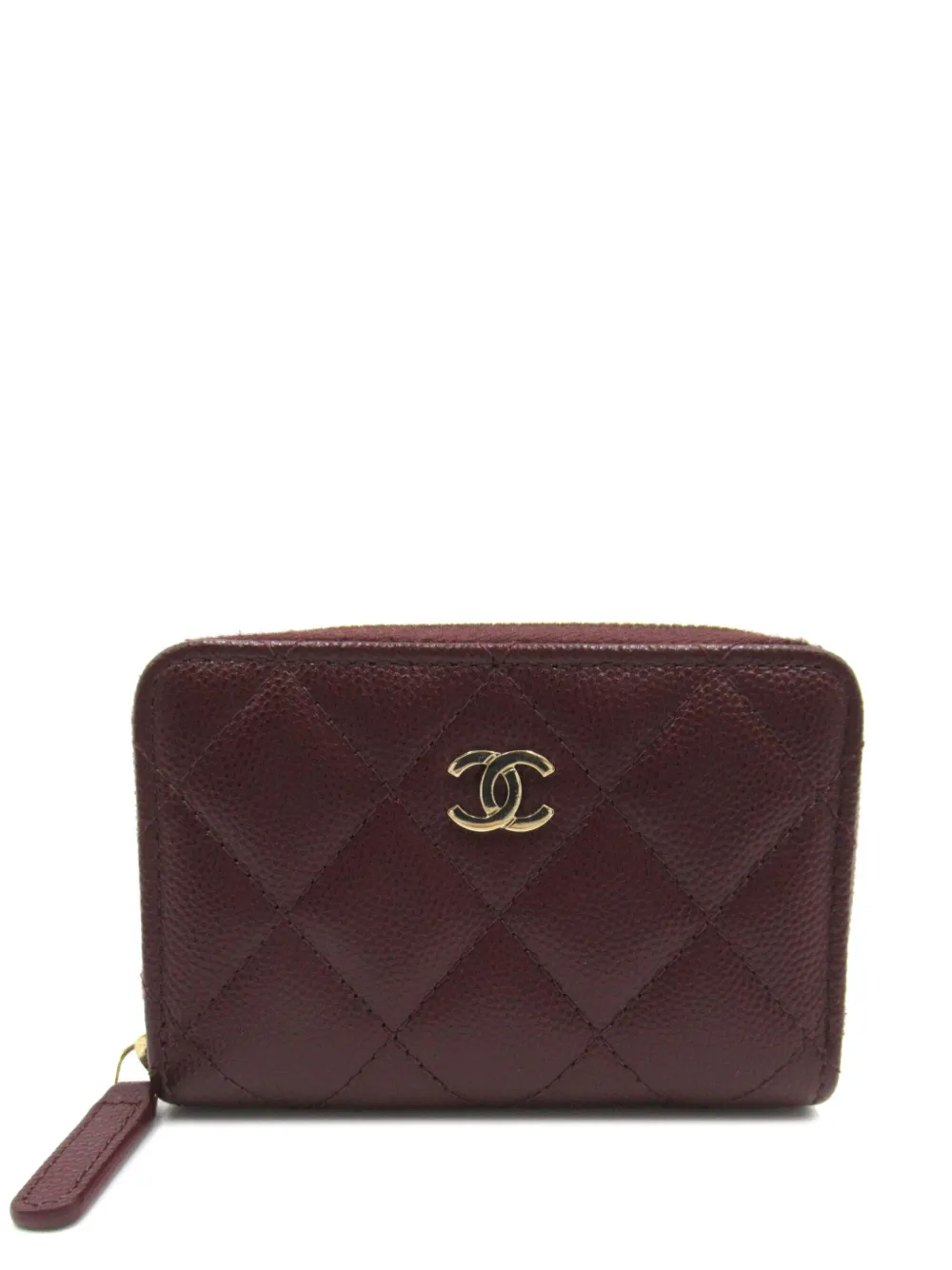 CHANEL Pre-Owned 2021-2022 diamond-quilted wallet - Red