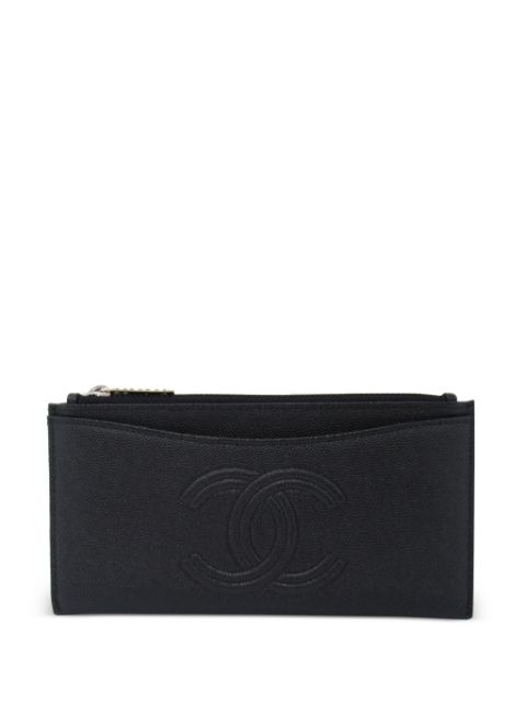 CHANEL 2019 CC stitch long wallet Women