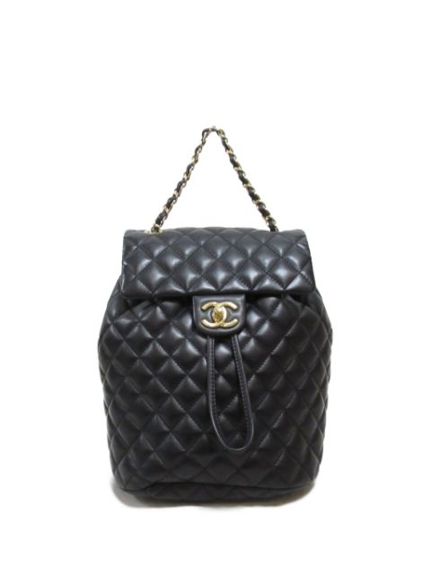 HOT SALE CHANEL 2018-2019 diamond-quilted leather backpack Women