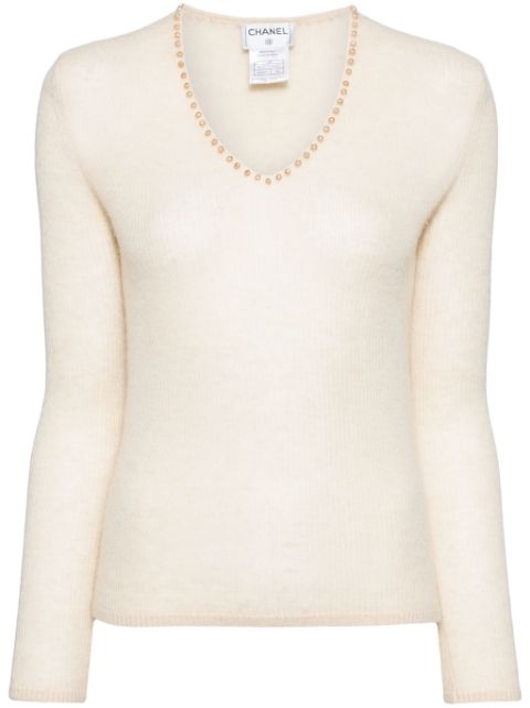 HOT SALE CHANEL 1999 CHANEL Cashmere Pearl Knit Women