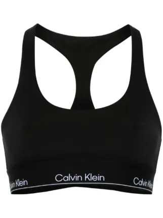 Calvin Klein logo jacquard Sports Bra Black FARFETCH