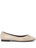 Tory Burch cap-toe leather ballerina shoes - Neutrals