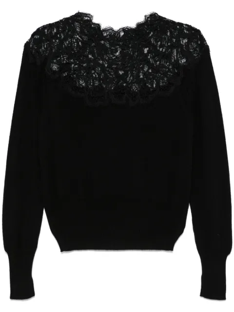 Ermanno Scervino lace-detail cashmere sweater