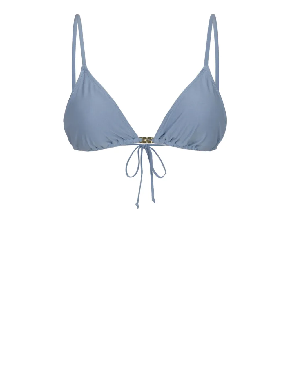 GANNI logo-plaque bikini top - Blu