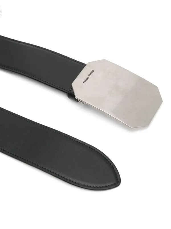 【関税&送料込】Miu Miu Miu Miu Black Leather Belt Miu Miu/ミュウミュウ｜ブラック レザー ベルト
